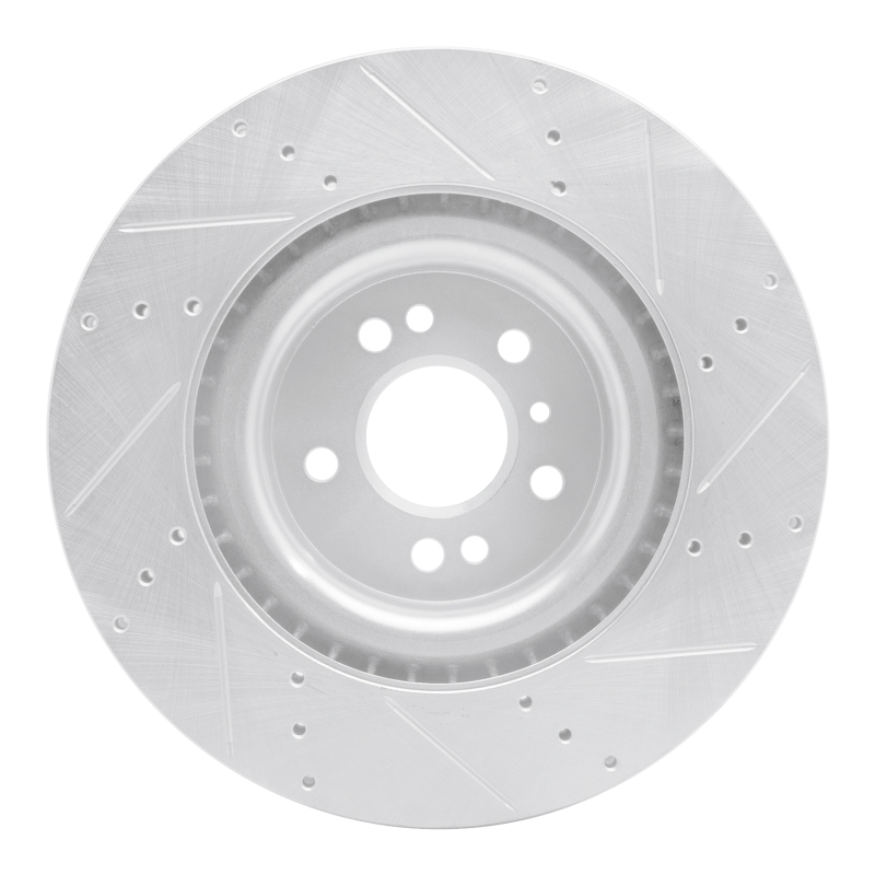 Mercedes-Benz GLE300D Brake Rotor (1) - Front Left - R1 Concepts - Drilled & Slotted - Silver - `12-`19